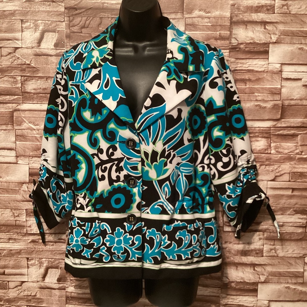 Erin London Vibrant Floral Blazer M